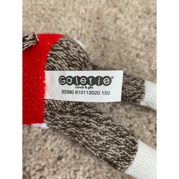 Cute 12” Sock Monkey Plush Toy In Santa Suit and Hat - Picture 4 of 6